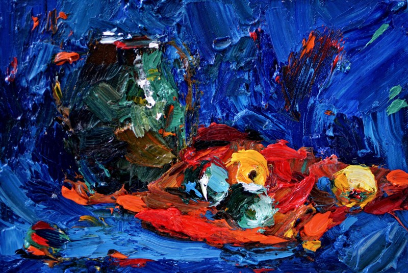 "Studiu. Natură statică" by Eduard Leahu, 2019, 200x300mm, ulei pe pânză
