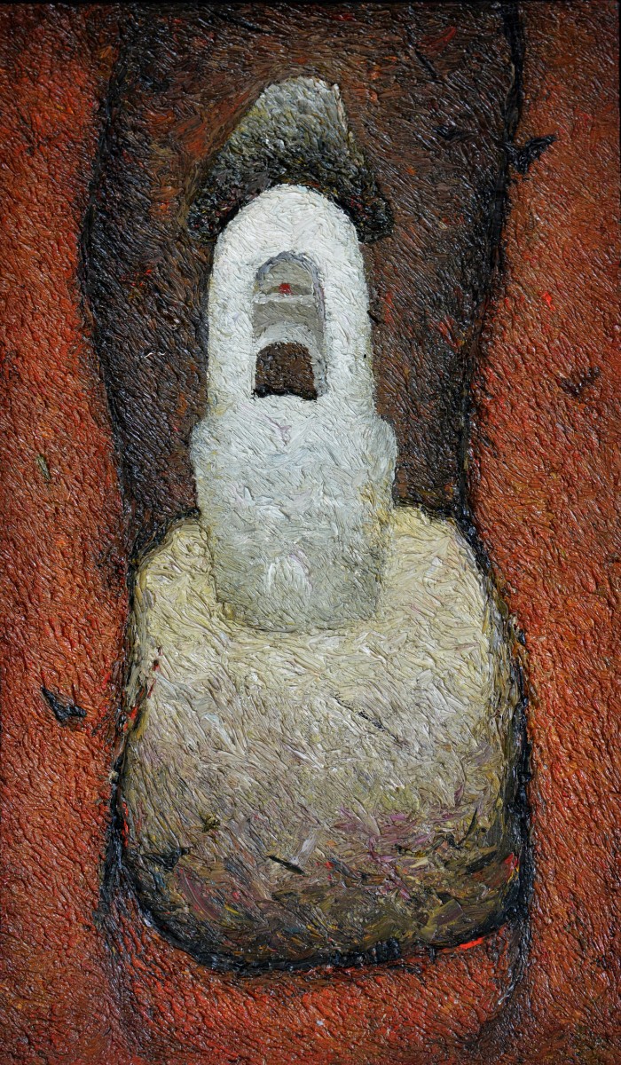 "Lucrare de diplomă. Clopotnița" by Adrian Obleac, 2000, 1008x630mm, ulei pe pânză