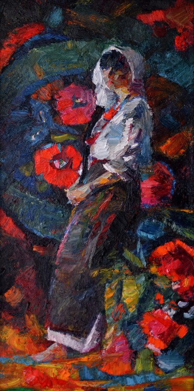"Живопись. Фигура / полуфигура. Продолжительный" by Санда Cебан, 840x420mm, масло / холст