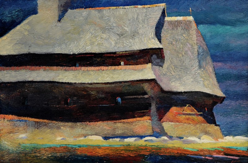 "Maramureș" by Anatol Ghimpu, 2000, 680x1000mm, oil on canvas