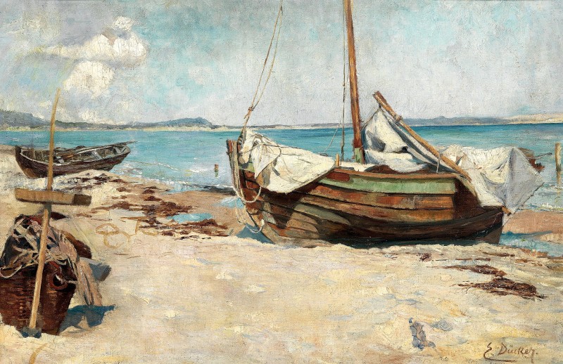 "Pictură. Peisaj maritim" by Eugen Dücker