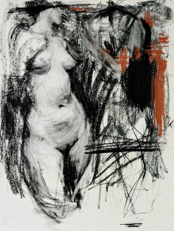 "Рисунок. Обнаженка. Академия" by Виcтор Теслару, 400x300mm, соус и сангина / бумага