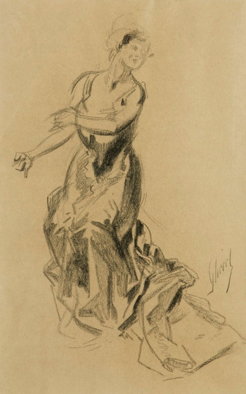 "Рисунок. Фигура / полуфигура" by Jules Cheret