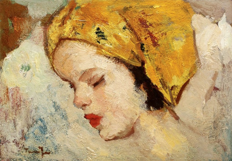 "Painting. Portrait. Gypsum, head, hands, feet" by Nicolae Tonitza