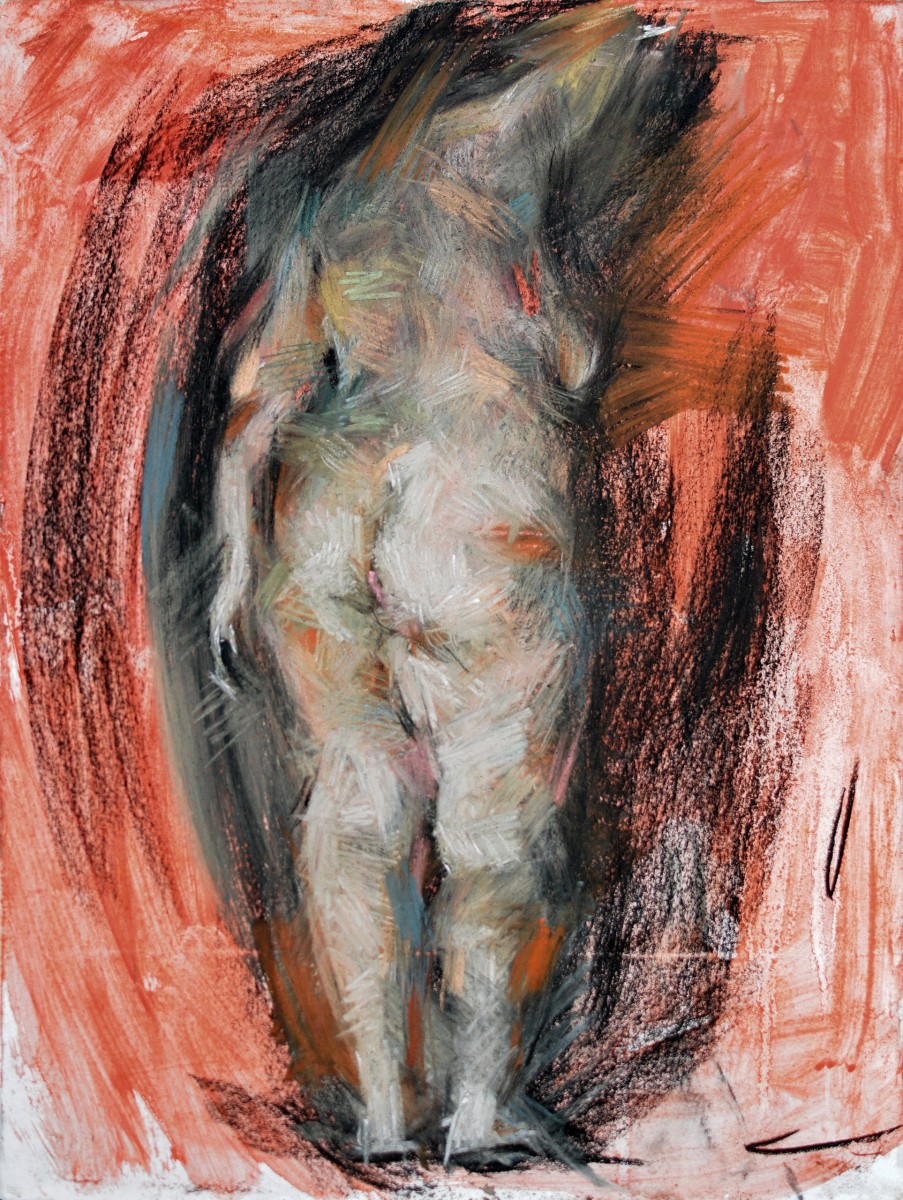 "Drawing. Nude" by Nina Apostol, 400x300mm, pastel on paper