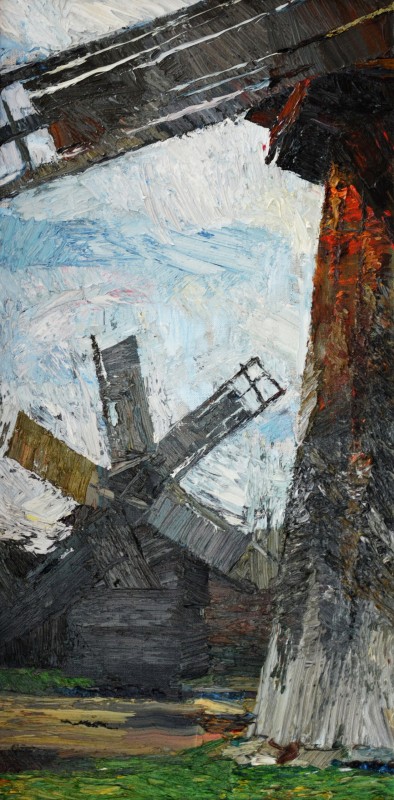"Mori. Sibiu. Astra" by Alexandru Untilov, 2015, 600x300mm, ulei pe pânză