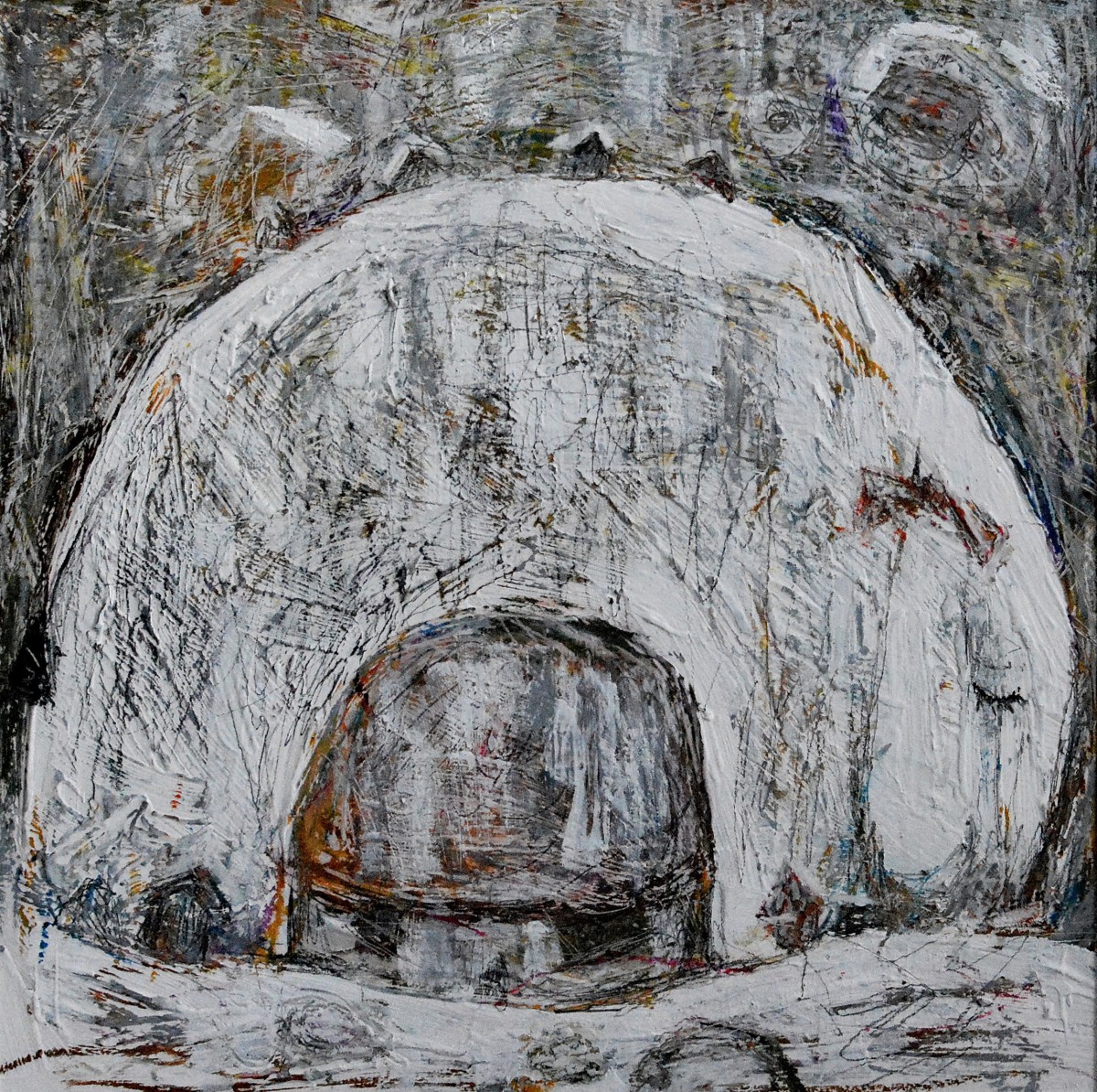 "Drawing. Long term" by Cezar Ciobanu, 300x300mm, mixed technique on paper