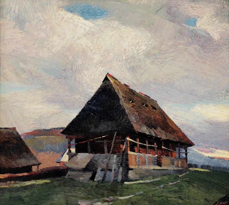"Maramureș" by Anatol Ghimpu, 2000, 620x680mm, oil on canvas