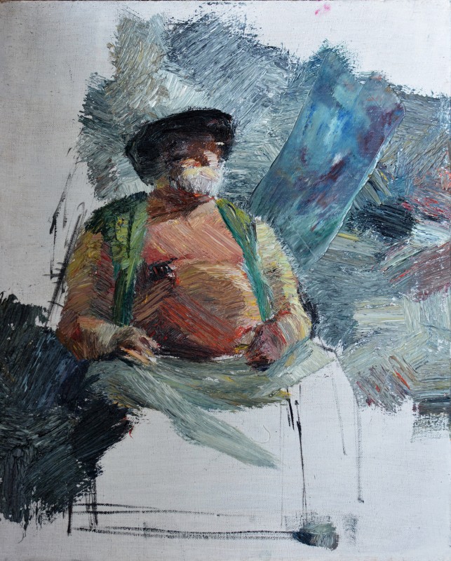 "Semi-figure in plein-air" by Ion Golubei, 2015, 500x400mm, oil on canvas