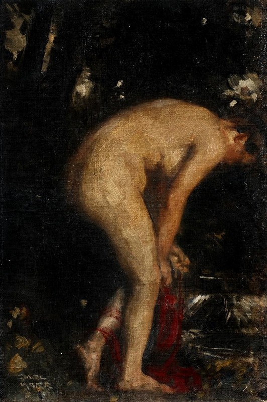 "Painting. Nude" by Carl von Marr, oil on canvas