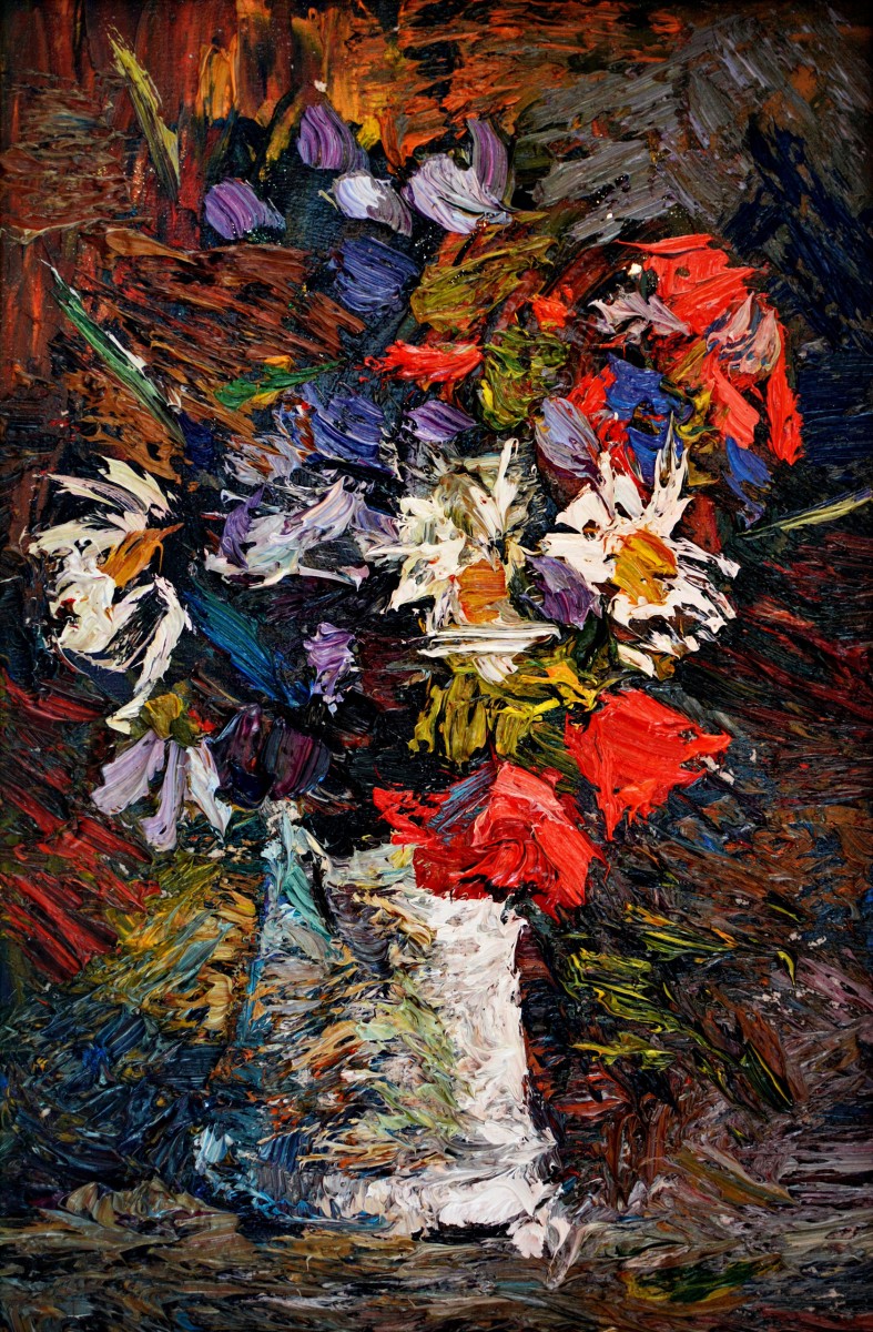 "Studiu. Flori" by Mădălina Casian, 2017, 300x200mm, ulei pe pânză