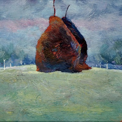 "Стога. Марамуреш" by Анатол Гимпу, 1999, 420x520mm, масло / холст