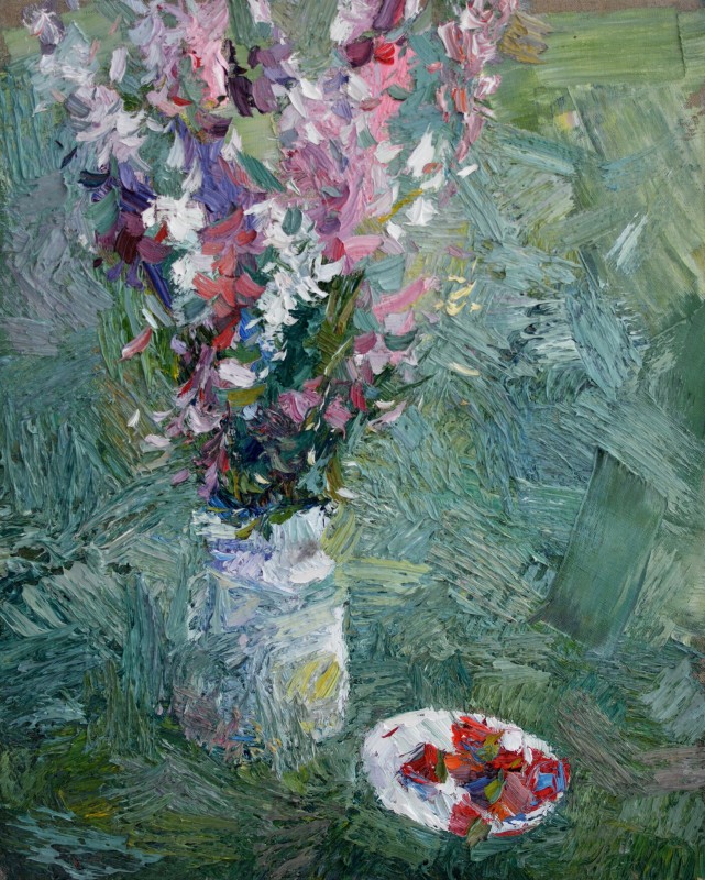 "Studiu. Flori. Oxentea" by Ștefan Mocanu, 2019, 520x420mm, ulei pe pânză