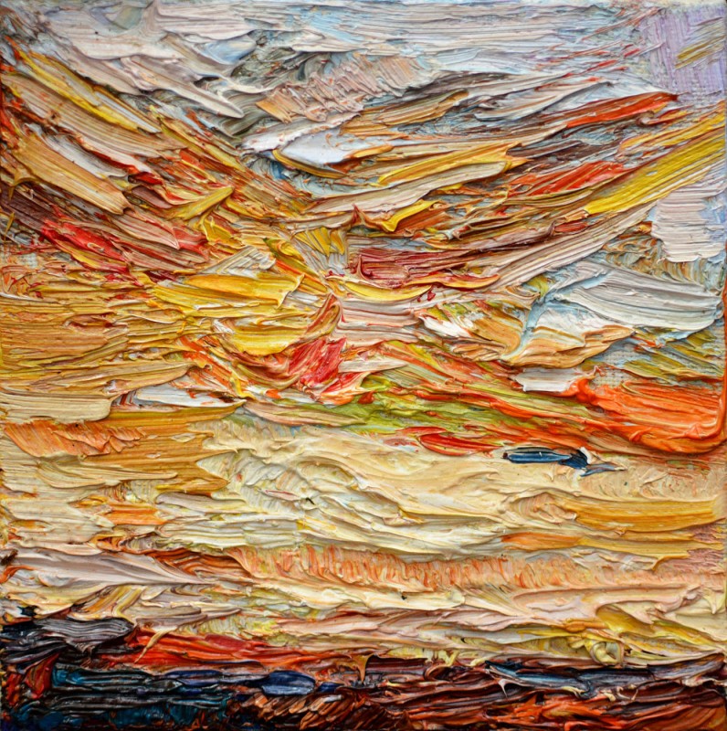 "Studiu. Cer" by Mădălina Casian, 2016, 150x150mm, ulei pe pânză