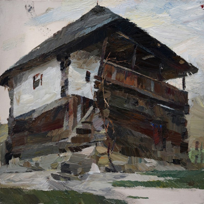 "Motiv. Sibiu ASTRA" by Cезар Cёбану, 2017, 420x420mm, масло / холст