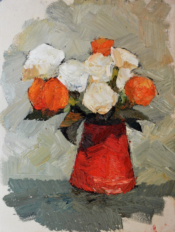 "Studiu cu flori" by Arina Stahi, 2016, 420x320mm, oil on canvas