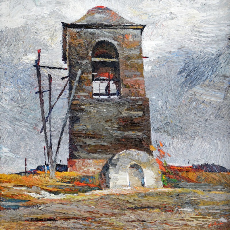 "Clopotnița" by Anatol Ghimpu, 2004, 520x520mm, ulei pe pânză