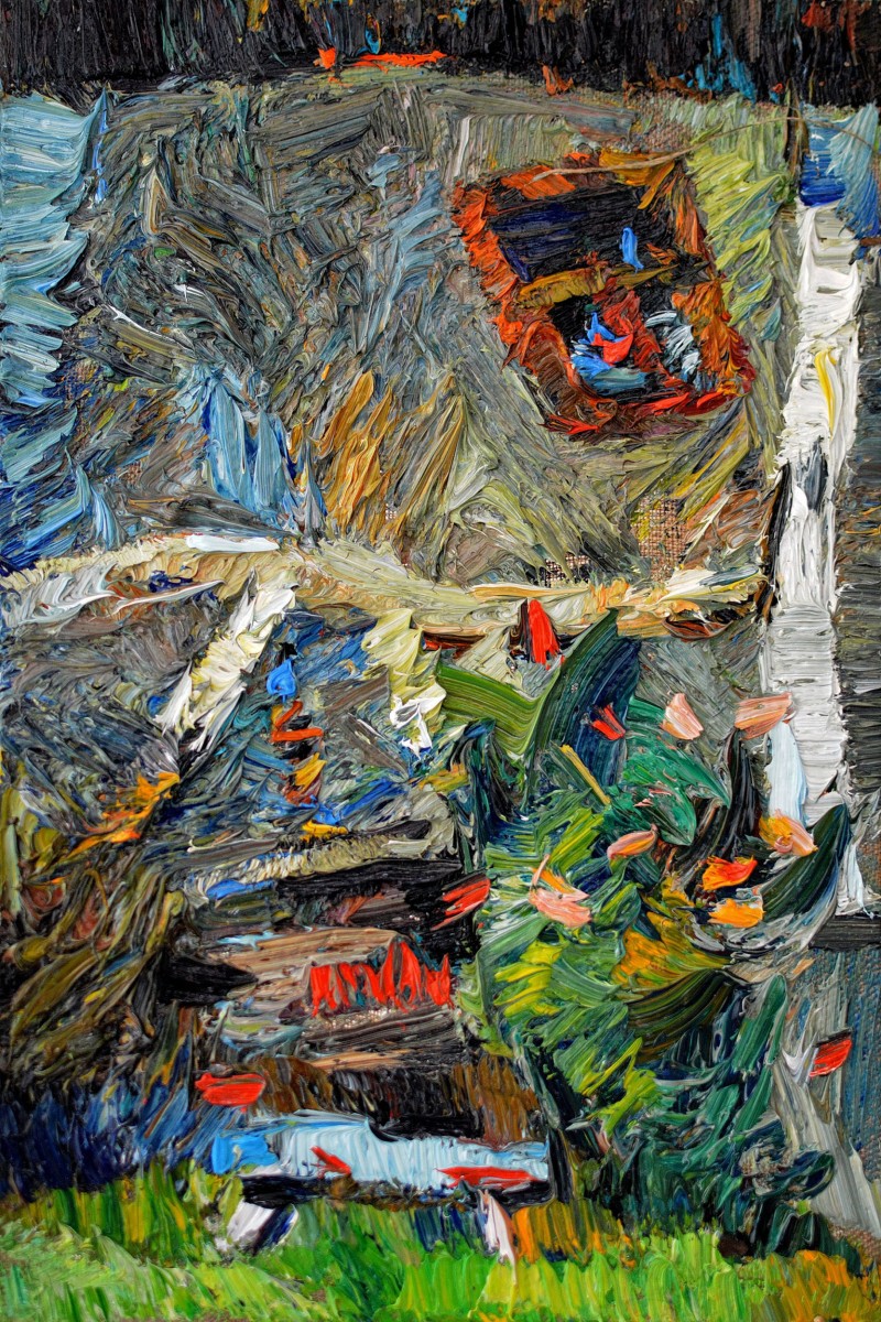 "Compoziție. Pleinair. Pleinair în Moldova" by Nina Apostol, ulei pe pânză