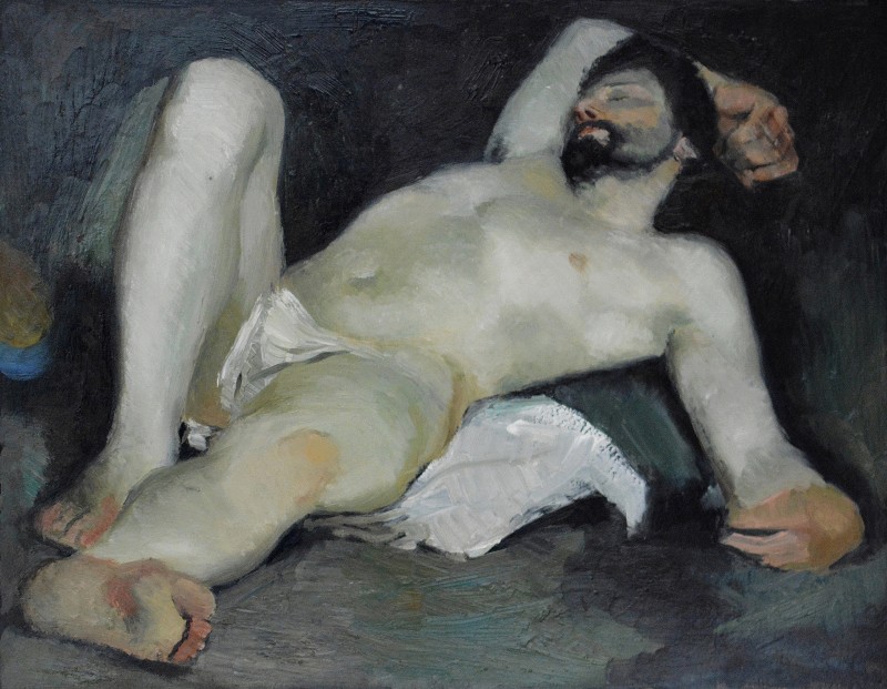 "Copie. Nud" by Victor Teslaru, 2014, 300x400mm, Ulei pe hârtie