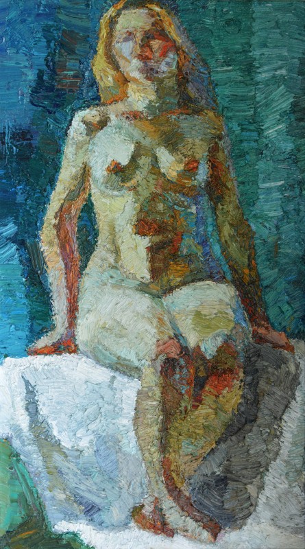 "Nud" by Lina Aminov, 2004, 740x420mm, oil on canvas