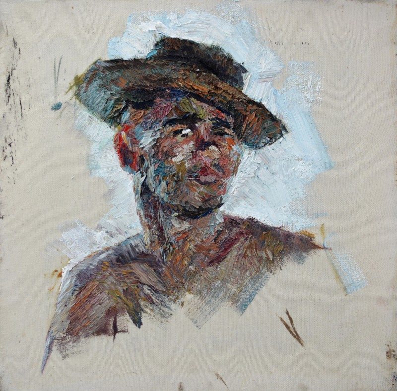 "Painting. Pleinair. Portrait. Long term" by Vasile Corețchii, 420x420mm, oil on canvas