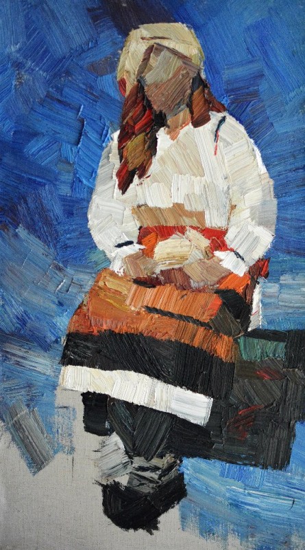 "Фигура в пленэре" by Ион Голубей, 2016, 520x300mm, масло / холст