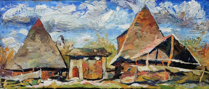 "Composition. Long term" by Veaceslav Uzun, 250x600mm, oil on canvas