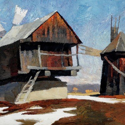 "Etude. Sibiu" by Anatol Ghimpu, 420x600mm, oil on canvas