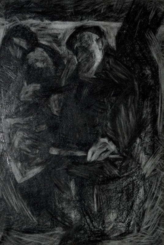 "Drawing. Figure" by Carolina Leagul, 300x200mm, Russian sauce on paper