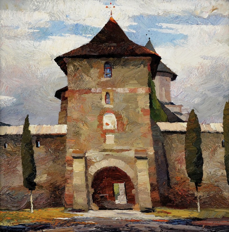 "Motiv. Moldovița" by Anatol Ghimpu, 680x680mm, ulei pe pânză