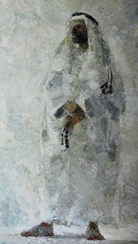 "Figură tematică" by Ion Golubei, 2016, 840x420mm, ulei pe pânză