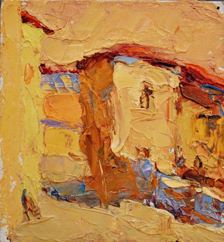 "Painting. Landscape. Rural" by Veniamin Slobodzinschii, oil on canvas