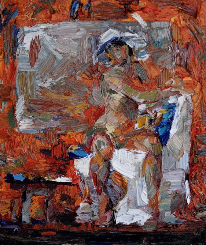 "Studiu. Nud" by Vasile Ignat, 2020, 300x300mm, ulei pe pânză
