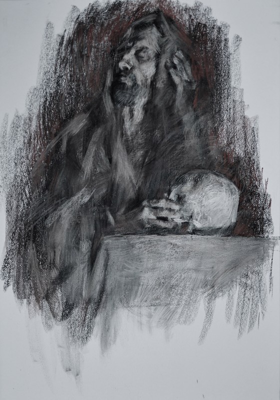 "Desen. Portret. De lungă durată" by Mădălina Casian, 700x500mm, Russian sauce pe hârtie