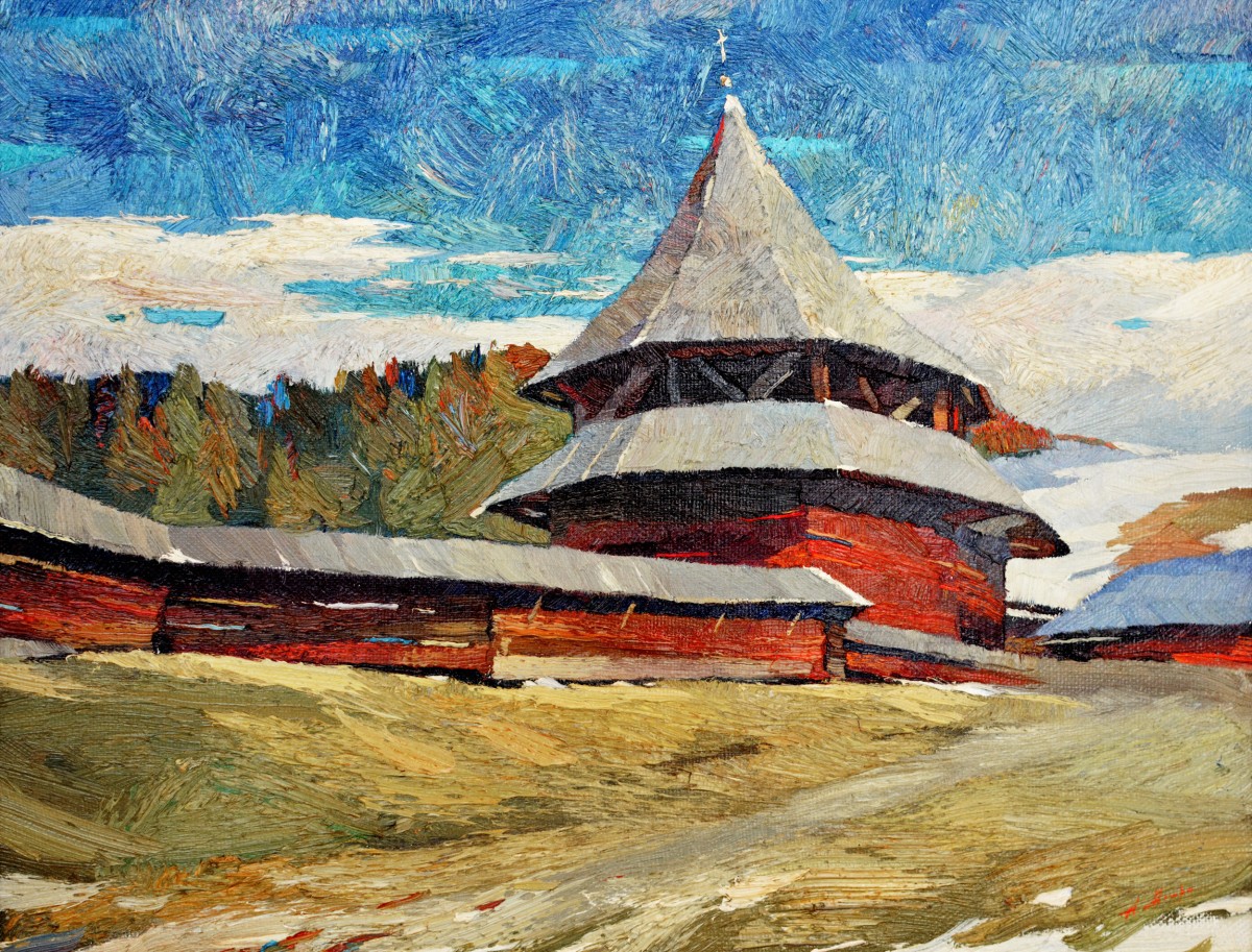 "Landscape. Ciumârla" by Anatol Ghimpu, 2003, 520x680mm, oil on canvas