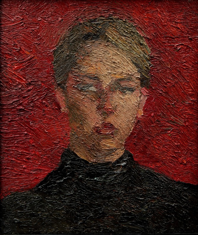"Portret" by Oxana Țip, 1999, 450x380mm, ulei pe pânză