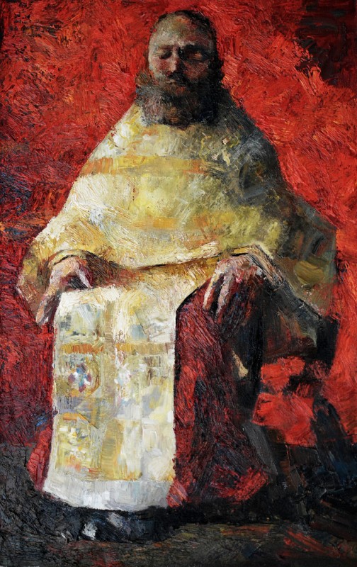 "Figură. Preot" by Кристина Демиан, 2016, 840x520mm, масло / холст