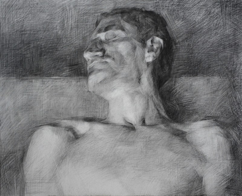 "Рисунок. Портрет. Продолжительный" by Лиа Унгуреану, 400x500mm, карандаш / бумага