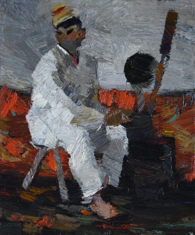 "Etude. Figure in national costume" by Ion Golubei, 2017, 300x250mm, oil on canvas