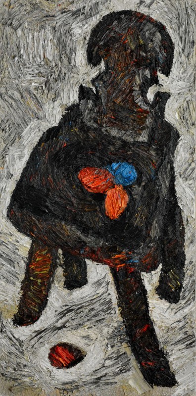 "Natură statică de Paști" by Carolina Leagul, 2014, 600x300mm, oil on canvas