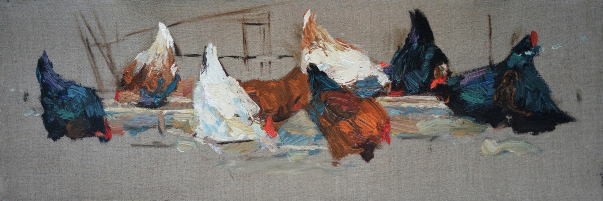 "Sketch. Animals" by Maxim Romaniuc, oil on canvas