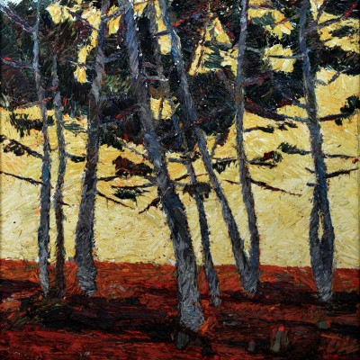 "Motiv. Pini" by Alexandra Clapatiuc, 2009, 420x420mm, oil on canvas