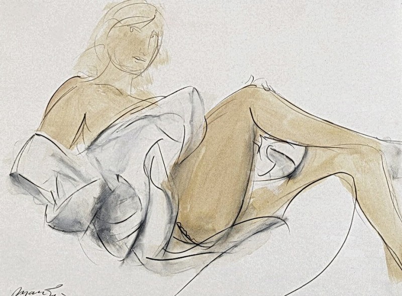 "Drawing. Nude. Figure" by Giacomo Manzù