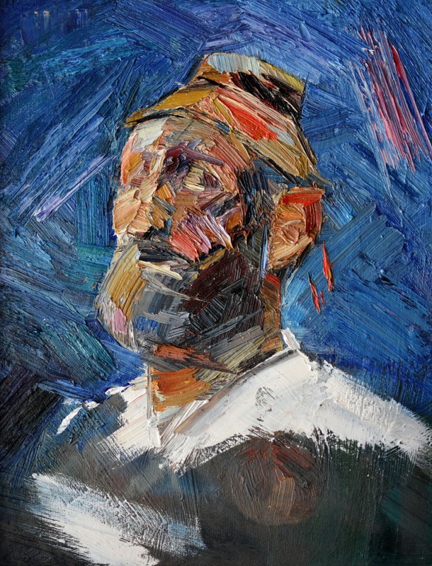 "Studiu. Portret" by Doina Mîndrean, 2016, 420x420mm, ulei pe pânză