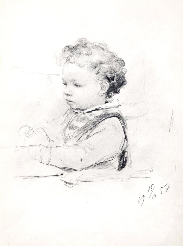 "Drawing. Portrait" by Vladimir Aleksandrovich Serov