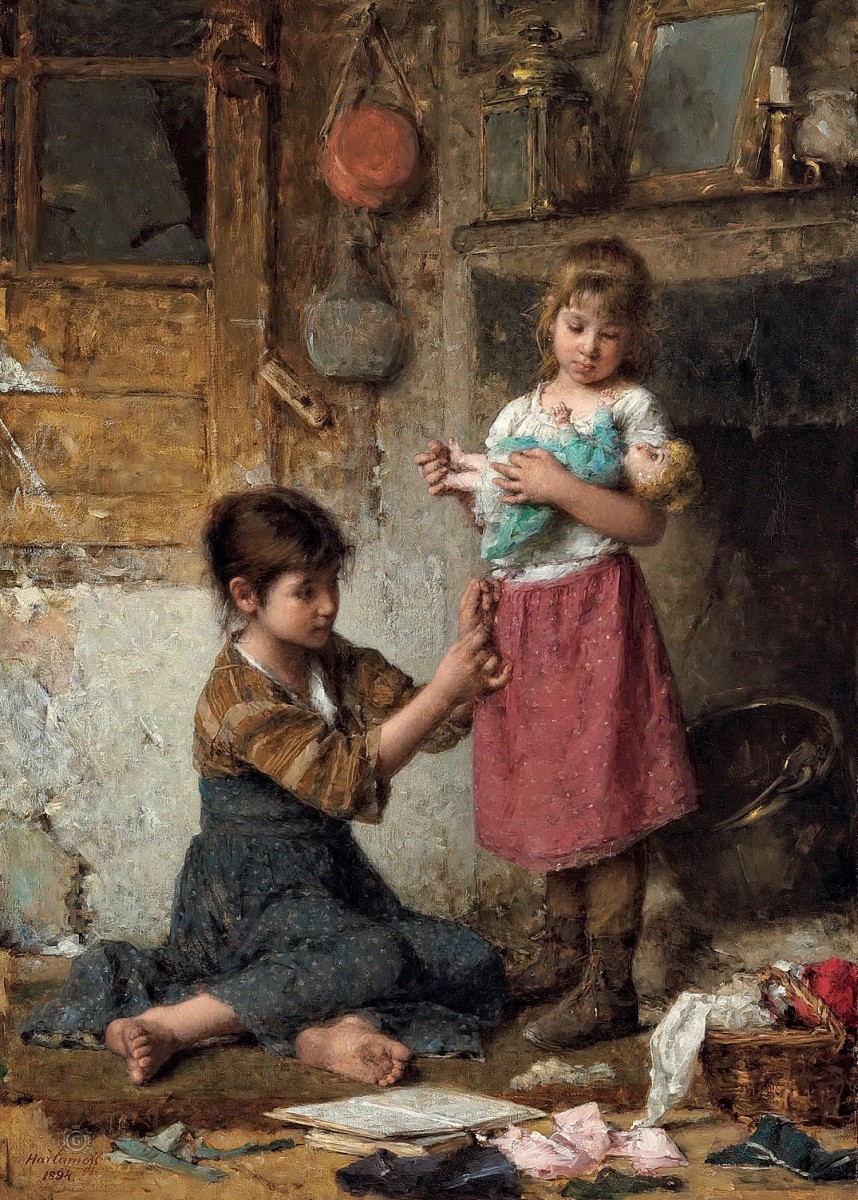 "Compoziție. Figură / semifigură" by Alexei Alekseevich Harlamoff (Kharlamov)