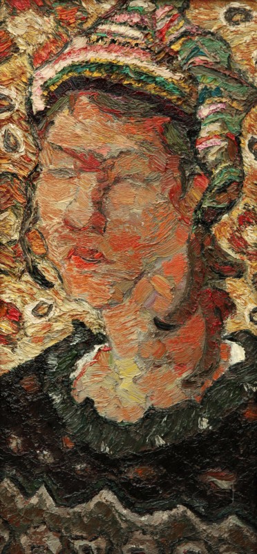 "Autoportret" by Olga Ilieș, 1999, 520x250mm, oil on canvas