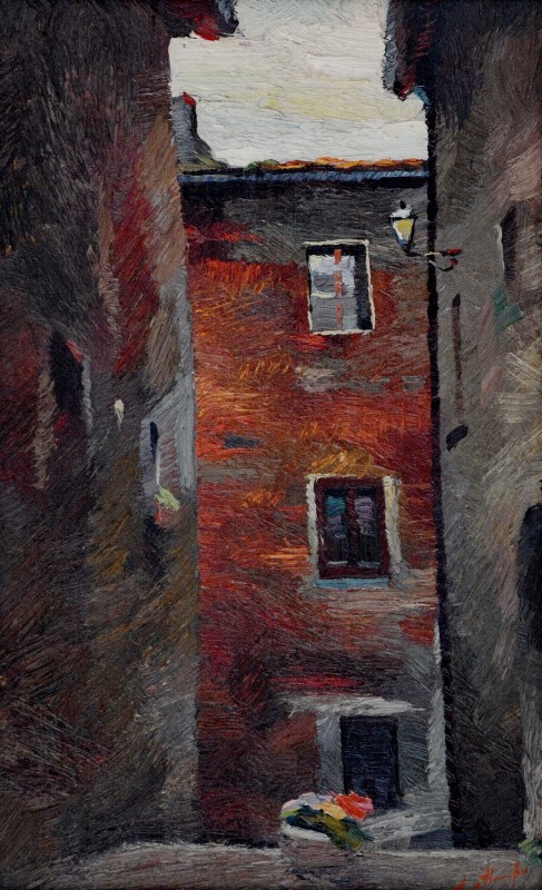 "Certaldo" by Анатол Гимпу, 2001, 515x315mm, масло / холст
