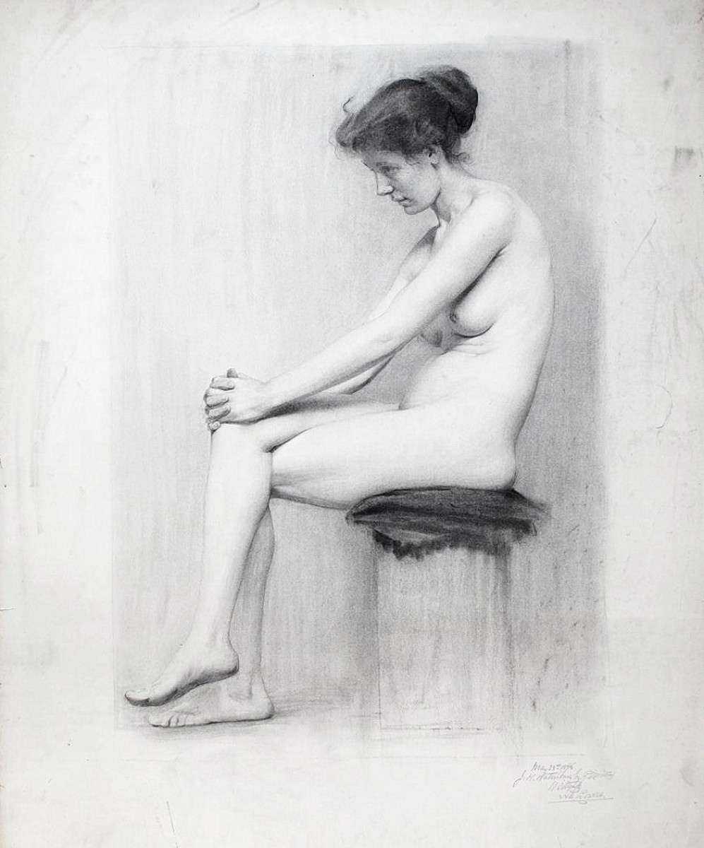 "Drawing. Nude" by Frank O. Salisbury