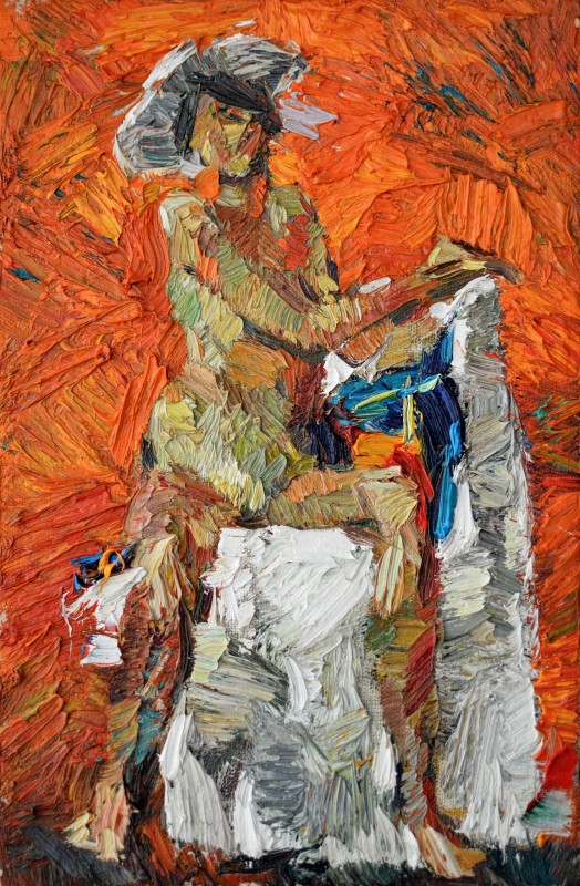 "Studiu. Nud" by Nina Apostol, 2020, 300x200mm, oil on canvas